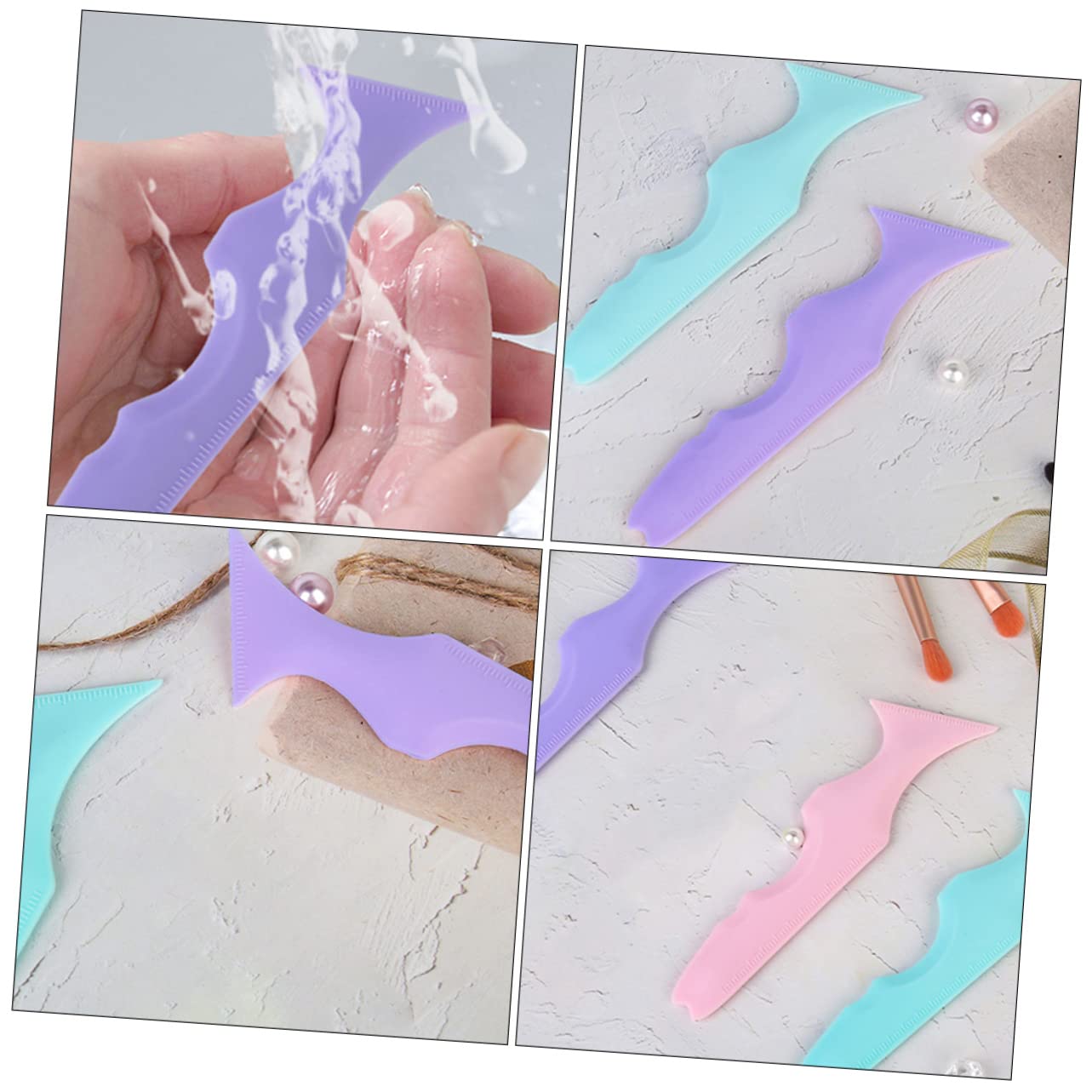 Didiseaon 10pezzi Stencil Per Eyeliner Silicone Riutilizzabile Per Ombretto e Sopracciglia Strumento Per Makeup Colori