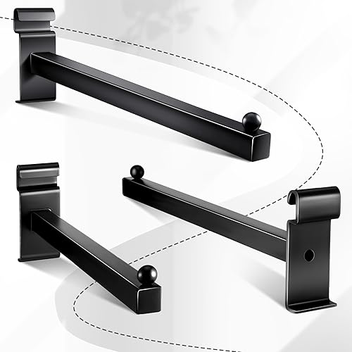 Vista 11 de Oudain Ganchos de pared de rejilla de 12 pulgadas, ganchos de clavija, accesorios de pared para paneles de alambre y estantes (5 unidades, negro)