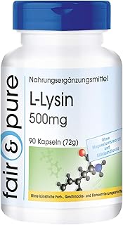 L-Lysin Kapseln 500mg - vegan - ohne Magnesiumstearat - essentielle Aminosäure - 90 Kapseln
