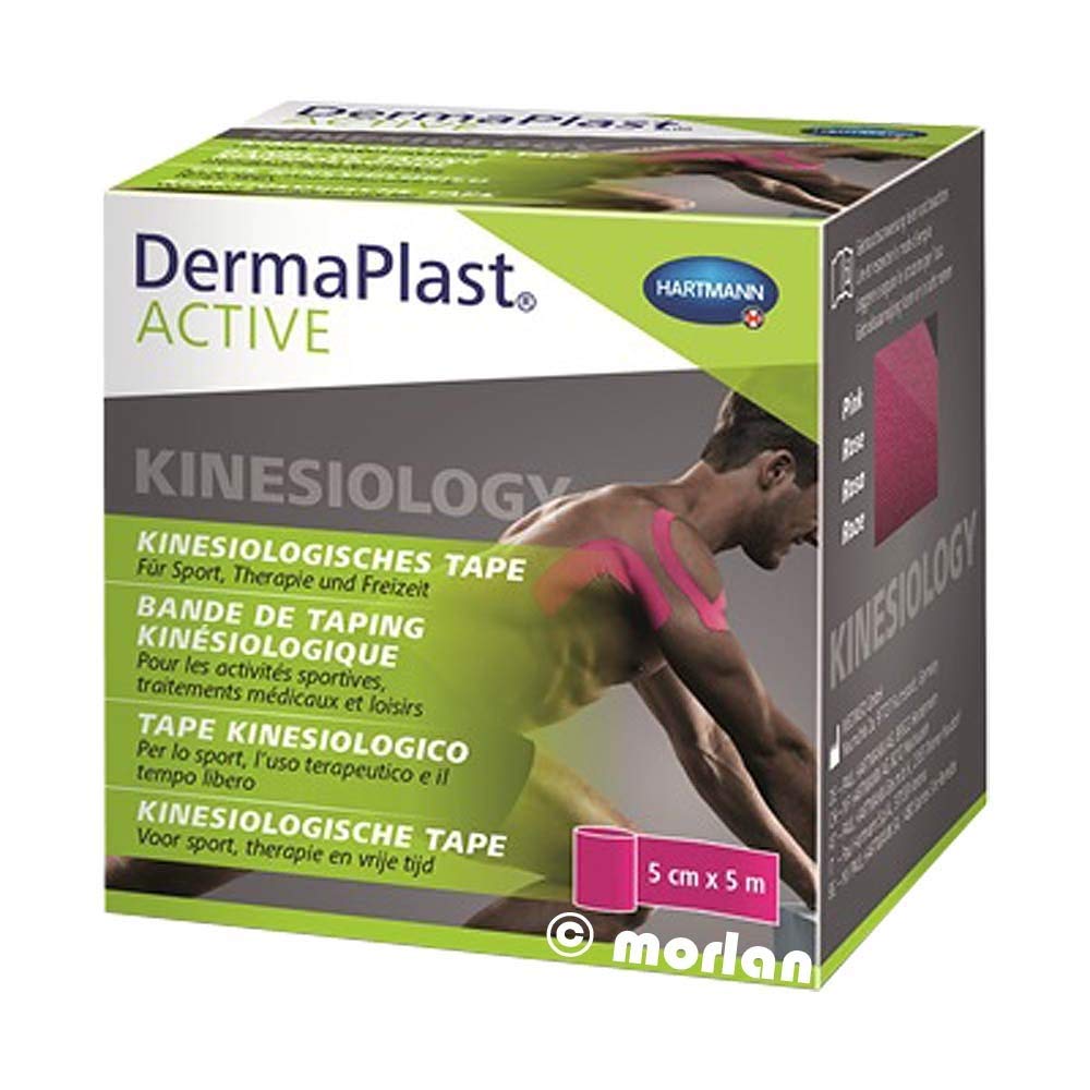 Active Kinesiology Tape, Neuromuscular Tape for the Prevention and Treatment of Sports Injuries, Kinesiology, Pink, 5 cm x 5 m