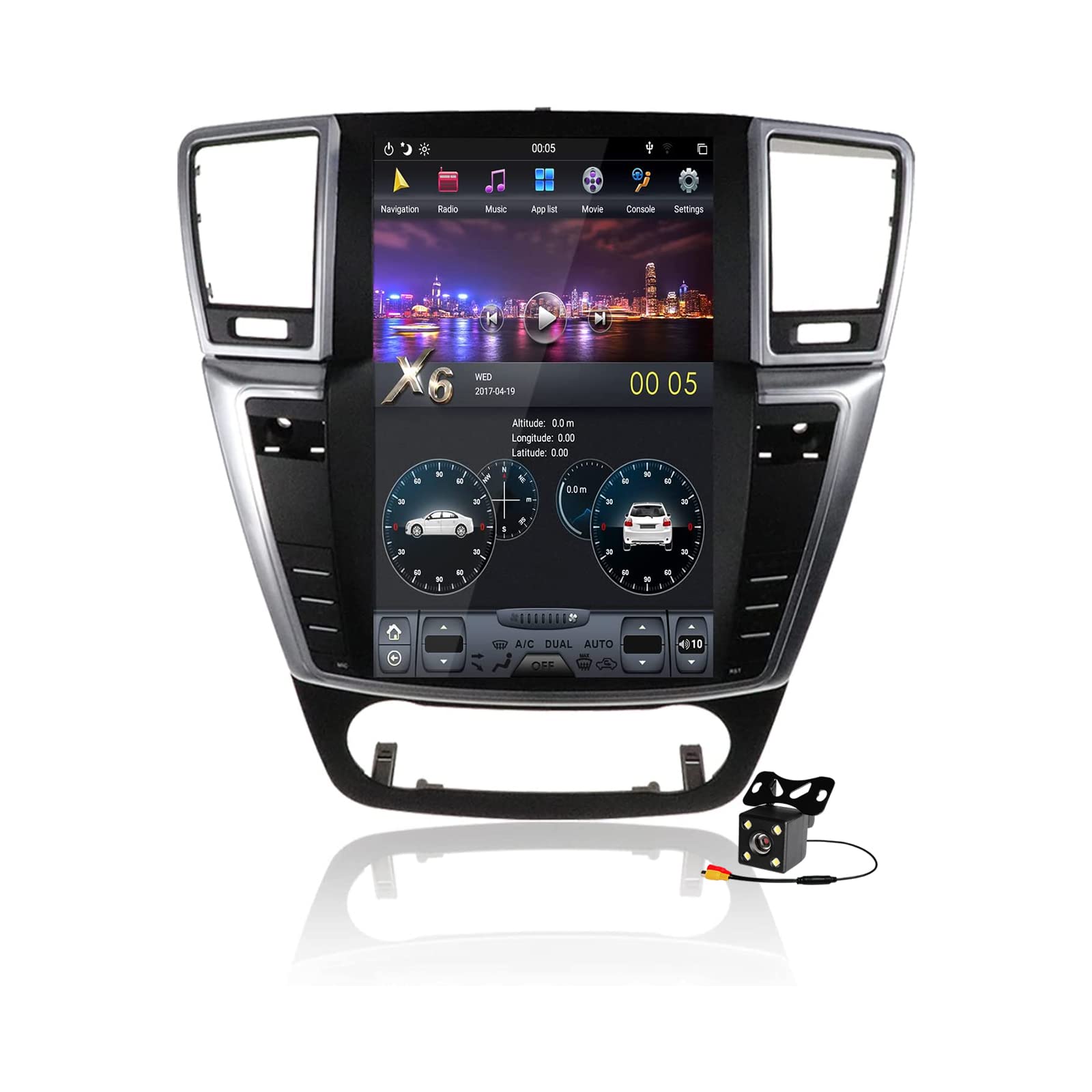 Radio samochodowe z systemem Android 15 do M-ercedes Benz GL ML W164 X164 2012-2016 Nawigacja GPS 12,1" ekran dotykowy MP5 Odtwarzacz multimedialny Odbiornik wideo z WiFi 4G DSP Carplay,8core 4 + 64