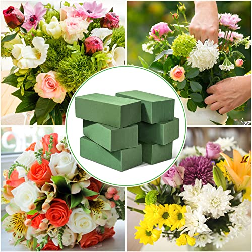6 Pcs Floral Foam Blocks for Flower Arrangement (Larger Size 9” Lx4.3” Wx3” H) Wet and Dry Green Floral Foam for Wedding, Birthdays, Home Decorations by Audab - Used condition - Image 2