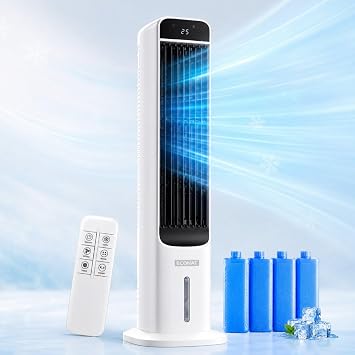 Econat EC5 5L Sulu Soğutucu, Kumandalı, 80W, 3 Hız Kademeli Hava Soğutucu | 12 Saat Zamanlayıcı, 3 Mod ve 60 Salınım