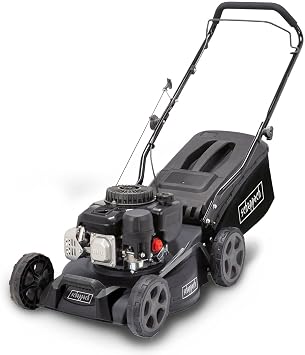 Scheppach Petrol Mower MP135-42B Black Edition | 42 cm Cutting | 3 HP | Steel Housing | Height Adjustable to 7 Levels 25 - 75 mm | 55 Litre Basket
