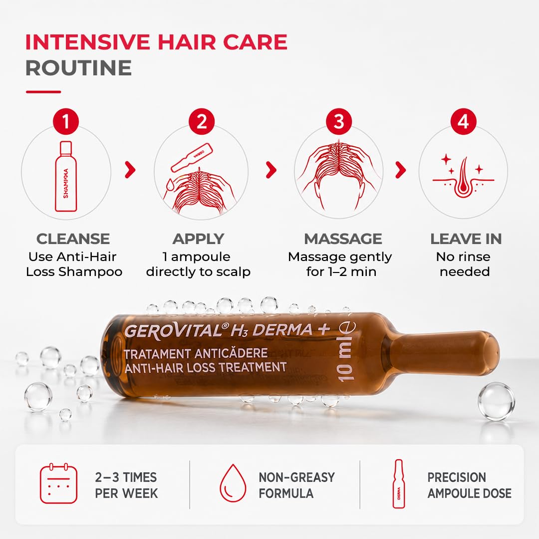 Gerovital H3 Derma+ Dermatokosmetische Haar-Ampullen, 12 x 10 ml