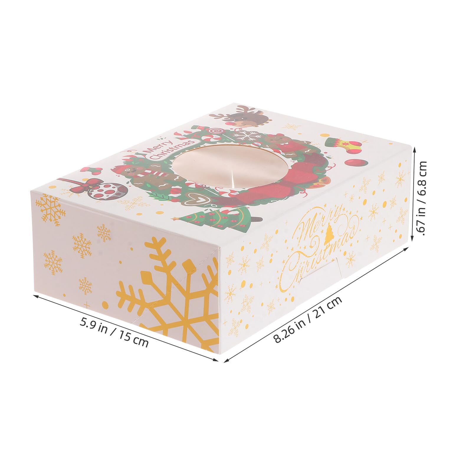 12 Scatole per Dolci Natalizi e Dessert, Contenitori da Forno in Carta Kraft e Bianca, Scatola per Torte e Cupcake Grandi per Feste, Compleanni, Matrimoni e Regali Festivi