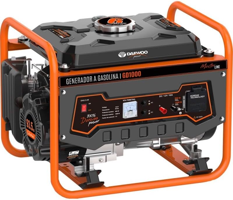 Daewoo Generador Eléctrico Gasolina GD1000-1.000 W Máx, 0,85 kW N...