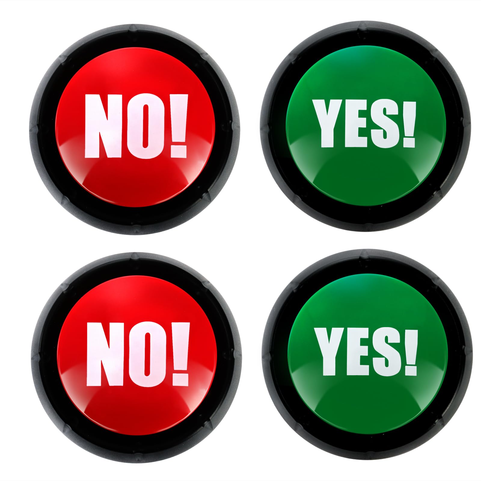 Cididu 4 Pack Yes No Button, Game Answer Button, Buzzer Button with Sound