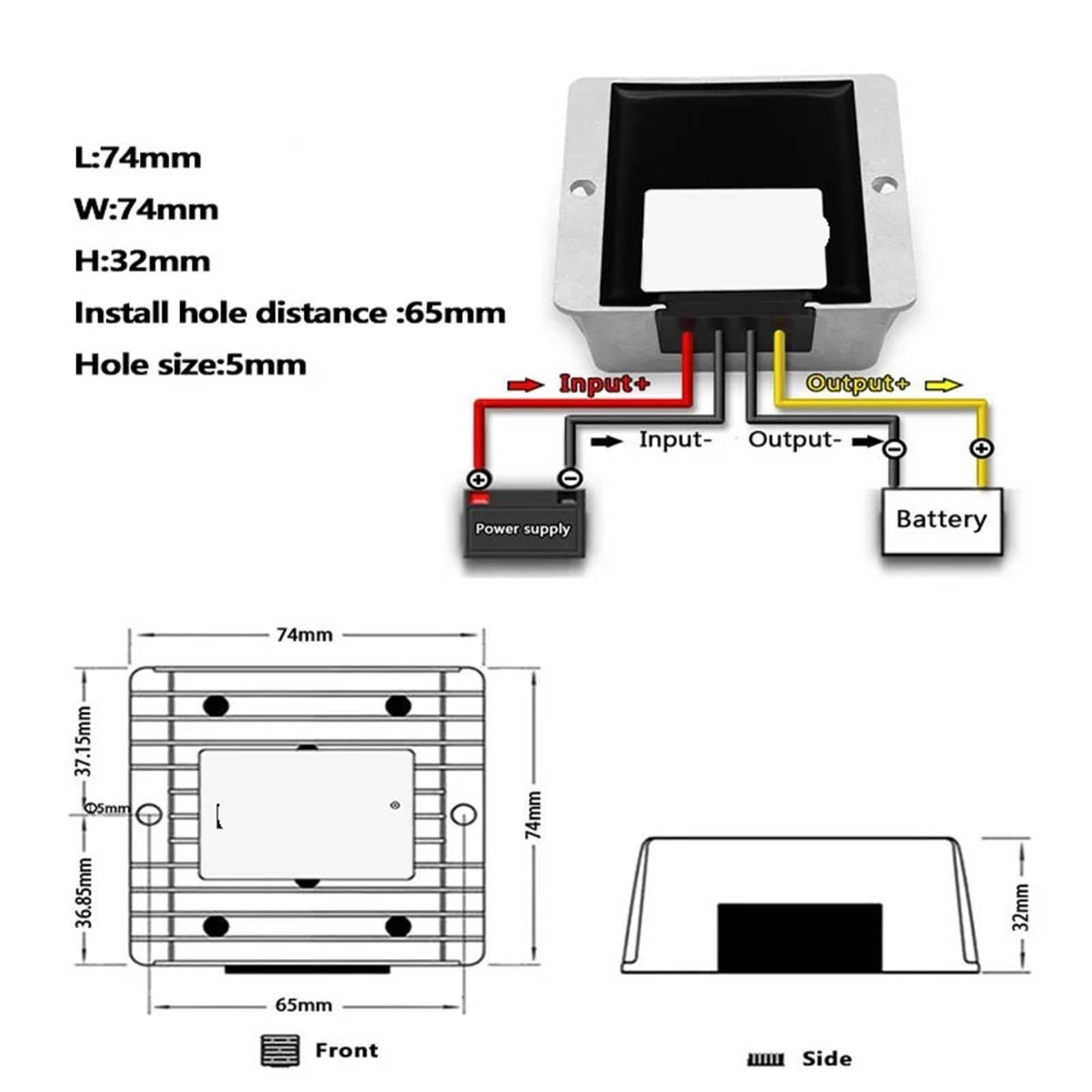 Regolatore di tensione CC da 9 a 36 V a 12 V, 5 A-30 A, ascensore e riduttore automatico, 1 pezzo (9-36 V to 12 V 25 A)