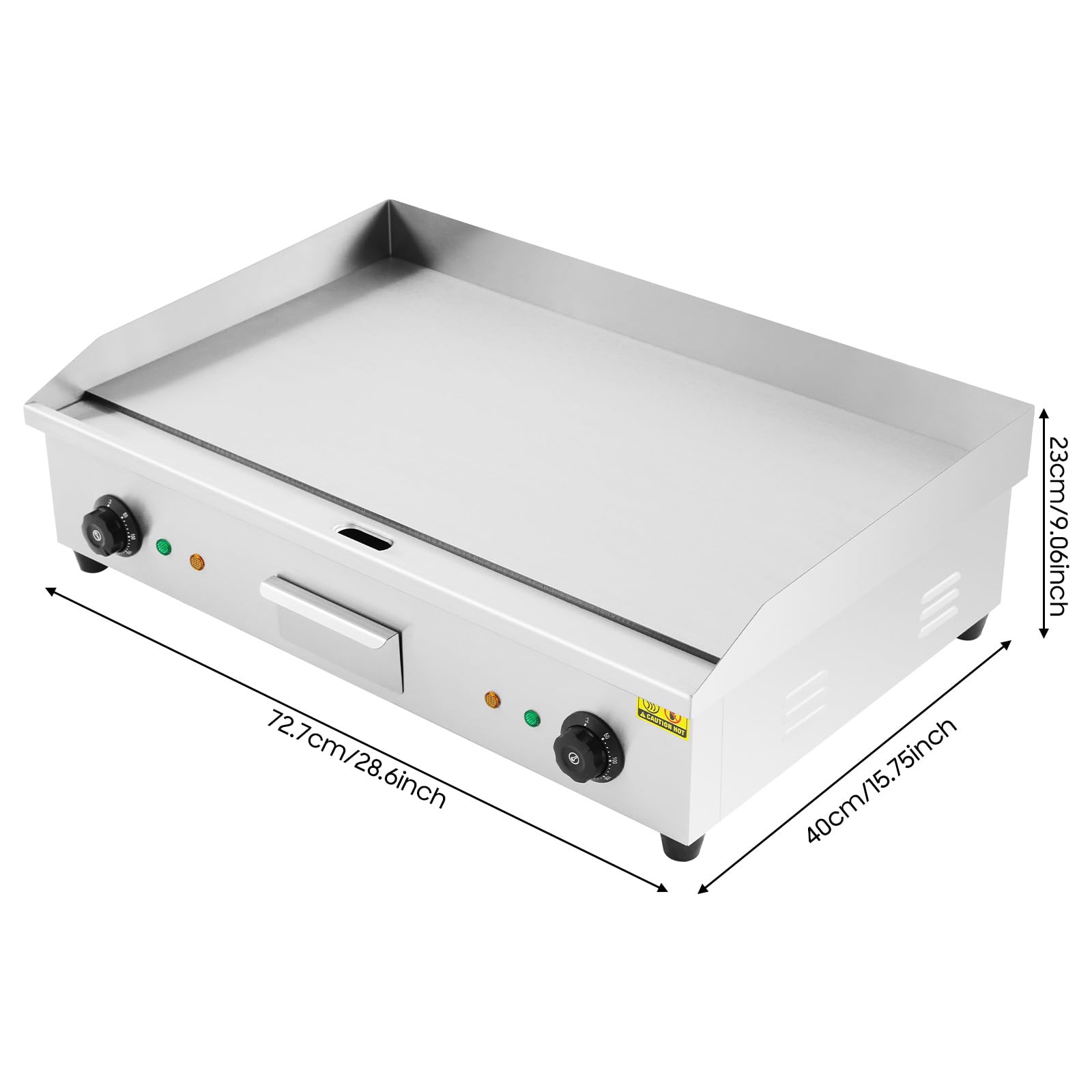 Gastro Elektrische Grillplatte Bratplatte Teppanyaki Elektrogrill Temperaturregelung Griddle Tischgerät Kommerziell