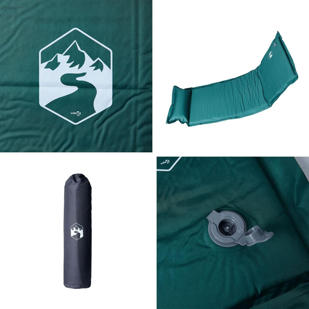Materassino autogonfiante verde con cuscino