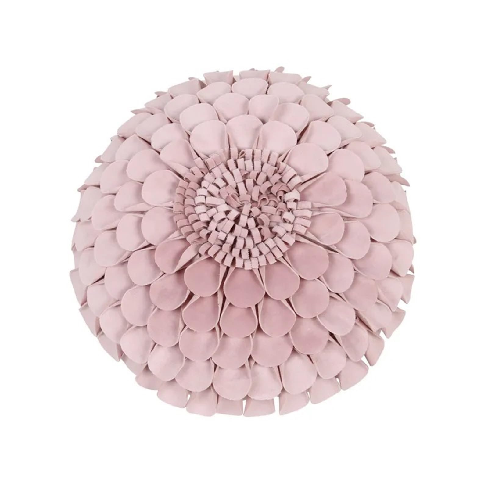 LCKKJHG Pillow Cover In Luxurious Handmade Chrysanthemum Patchwork Cushion Home Decor Throw Pillows(A-Pink-Round)