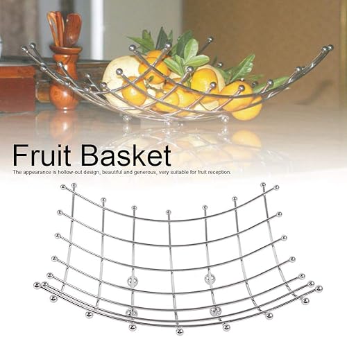 Miniatura 6 de Cesta de frutas de metal, nido de frutero, de acero inoxidable, decorativo, moderno, cesta de frutas para encimeras de cocina, mesa, encimera,