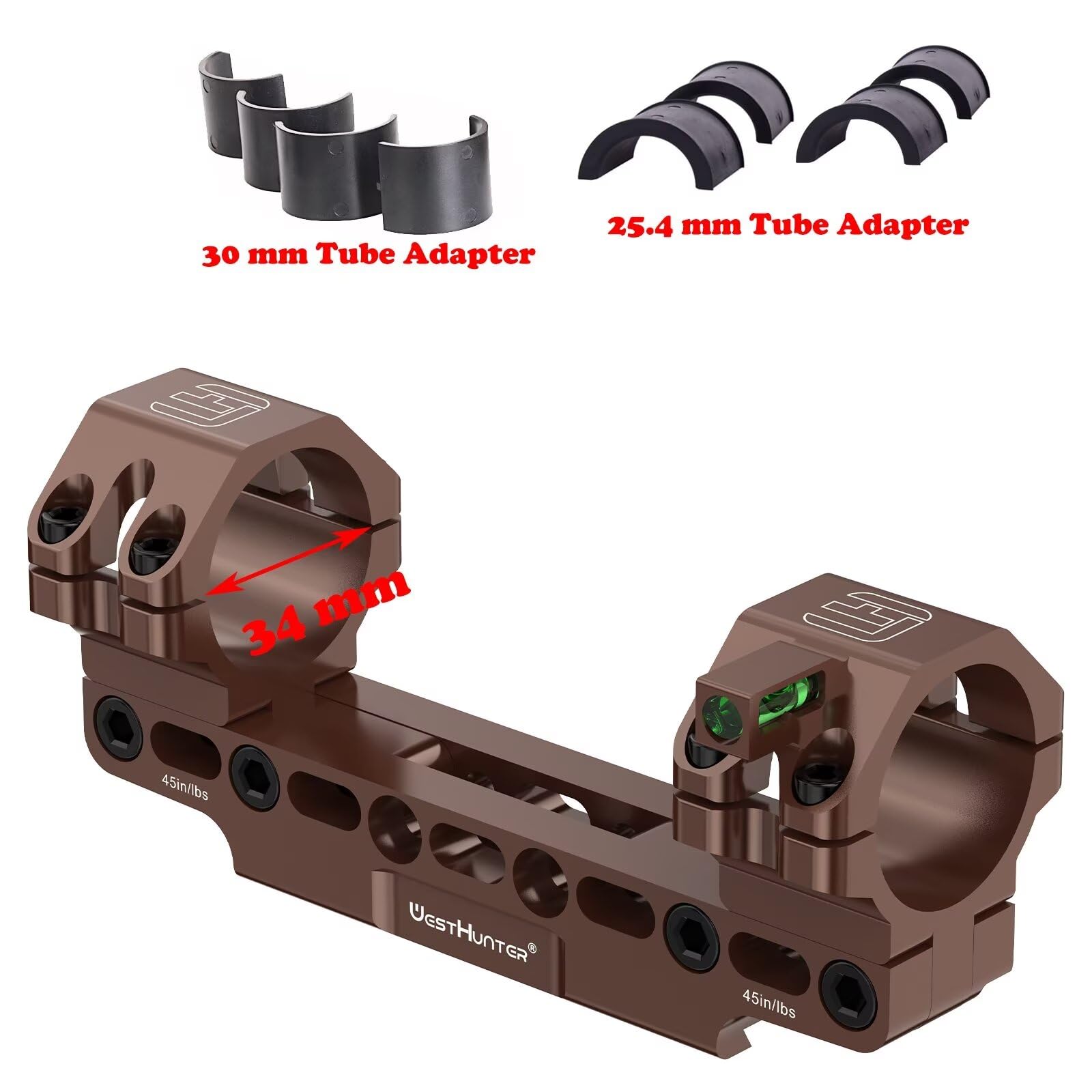 WestHunter Optics Precision WH304 Dovetail Scope Mount, Exclusiva para Competencias Deportivas | Brown