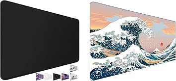 2Pack, Japanese Large Mouse Pad, DeskMat Office Desk Pad, Extended Large MouseMat for PC, Stitched Edges Gamer Mousepad 31.5 X 15.7 Inch Long Mice Pad, Sunset Sea