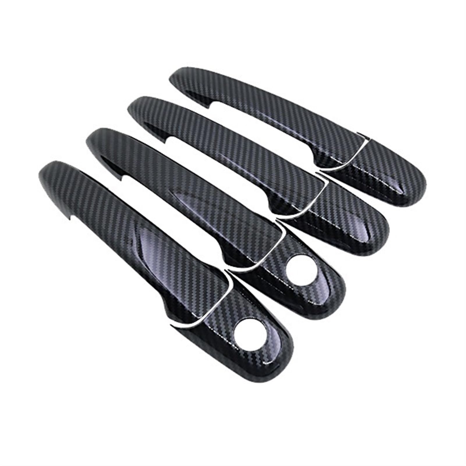 Qunfd 4Handle 2 Keyholes Carbon Fiber Door Handle Cover Fit For Flex 2009~2019 Car Protective Accessory(4Handle 2 Keyholes)