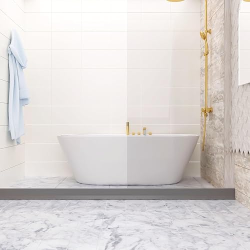 Miniatura 48 de Raycity Presa de agua de umbral de ducha de 3 pulgadas de alto, 59 pulgadas, plegable, protector contra salpicaduras de agua para regadera sin Gris