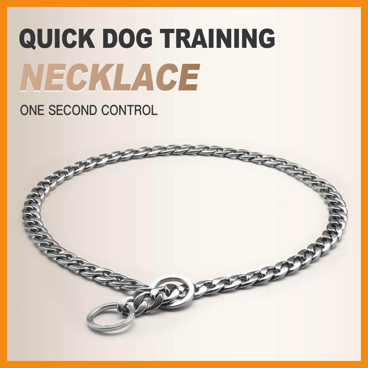 Luxury Flat Chain Design Professional Training Chain Collar, Stainless Steel Dog Training Collar, Professional Flat Chain Design, Mirror Polished (XX-Large：25.6in x 5mm(Neck max 24in))