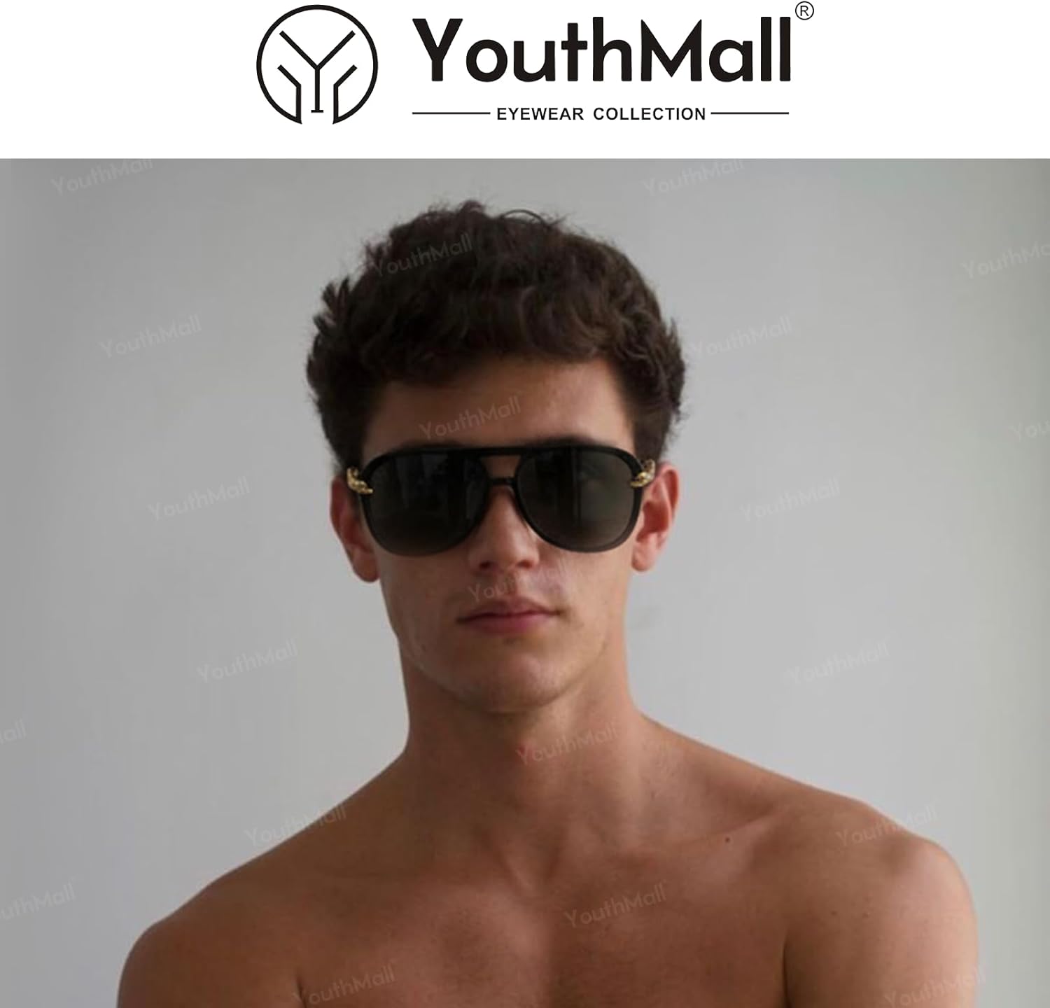 YouthMall Retro Aviator Sunglasses for Women Men Trendy Oversized Aviators Sun Glasses 70s Vintage Shades - Image 2