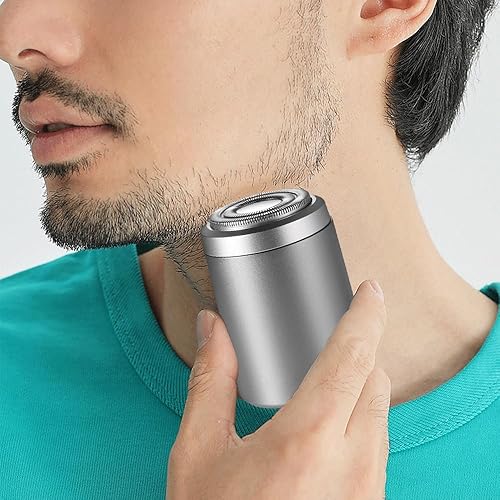 Mini maquinilla de afeitar eléctrica para hombres, afeitadora eléctrica portátil 2023, afeitadora recargable por USB, fácil de usar con un botón,