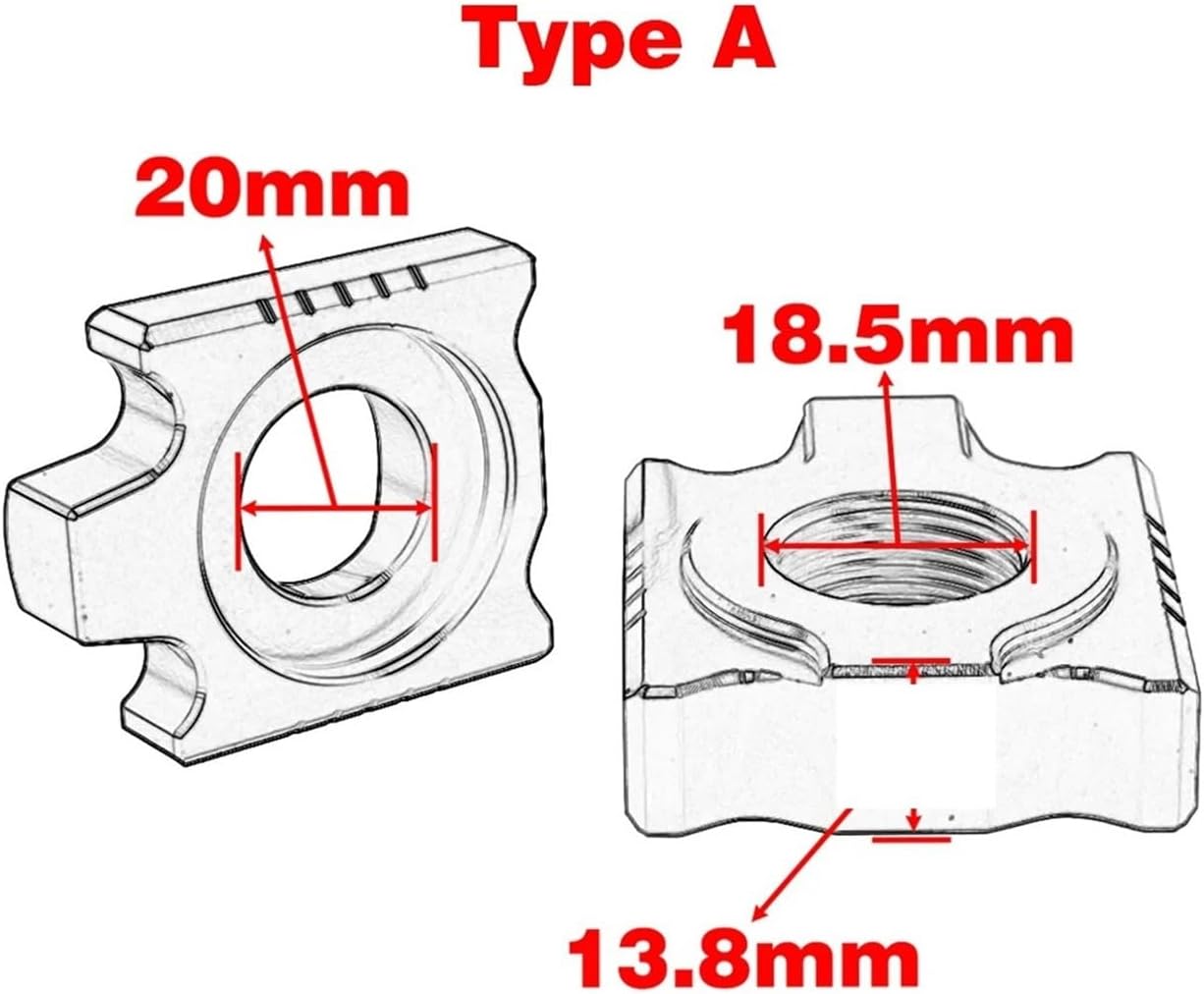 Axle Blocks Chain Adjuster Tensioner Compatible With XC XCF SX SXF EXC EXCF 125 250 300 350 450 500 TC TE FC FE TX 2008-2023(20MM Type B Orange)