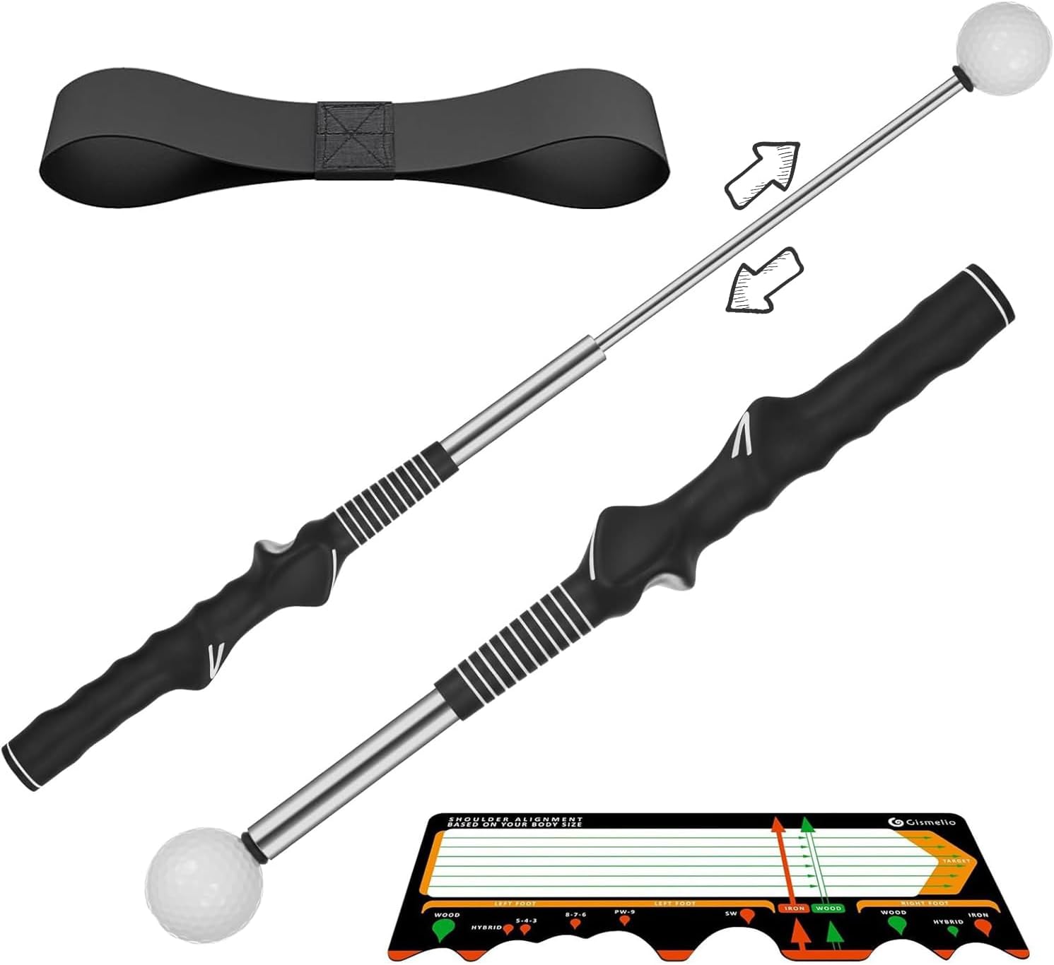 Golf Swing Training Aid - Retractable Grip Trainer with Click Feedback Portable & Right Handed Perfect for Beginners Indoor/Outdoor Use Golf Sure Stance Beginner