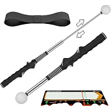 Golf Swing Training Aid - Retractable Grip Trainer with Click Feedback Portable &amp; Right Handed Perfect for Beginners Indoor/Outdoor Use Golf Sure Stance Beginner