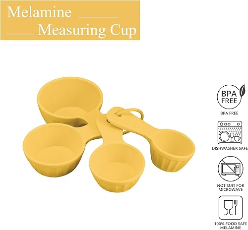 Vista 19 de UP ware - Juego de 4 tazas medidoras de melamina líquida y seca multiusos para el hogar, herramientas esenciales para cocinar y hornear, tazas