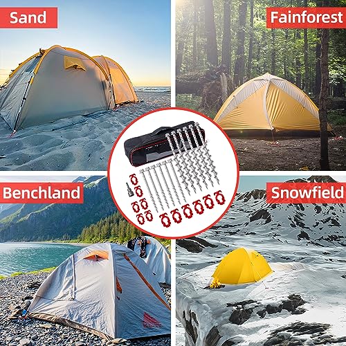 GarfatolRv Estacas de Tierra de Aluminio, Paquete de 12 Estacas para Tienda Resistente miniatura 5