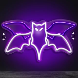 Bat Neon Sign – Flying Bat LED Wall Sign for Halloween, Gothic Room Decor
