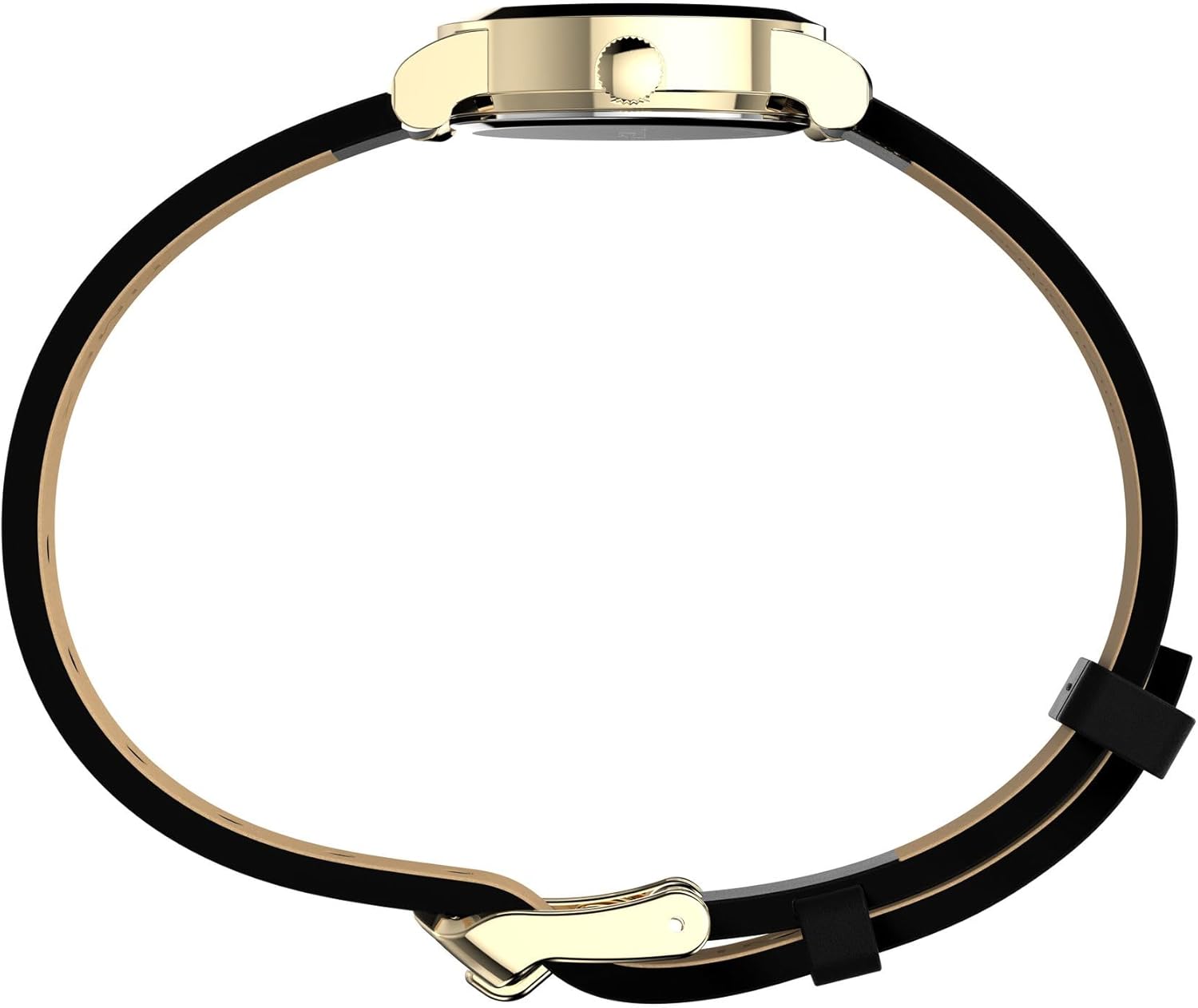 Timex Women's Cavatina 18mm Watch - Black Strap Mother of Pearl Dial Gold-Tone Case - Image 2