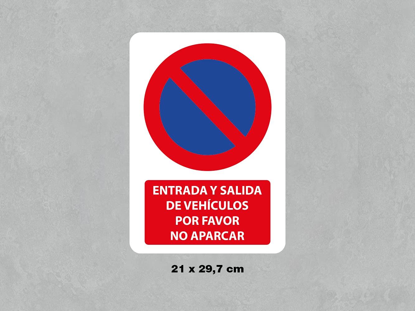 Oedim Pack 10 Señales Entrada y Salida de Vehículos Por Favor No Aparcar, PVC 3mm, Decoración Pared, Duradero y Económico