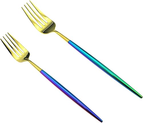 Miniatura 4 de JASHII Juego de cubiertos de lujo de 20 piezas de acero inoxidable 1810, chapado en oro colorido de titanio de acero inoxidable 1810, cucharas