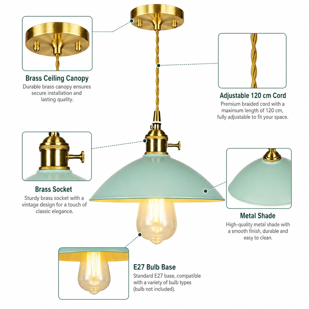 Nowoczesna lampa wisząca Vintage kopuła lampa wisząca z metalowym kloszem i oprawą E27 minimalistyczna lampa wisząca sufitowa do kuchni wyspa jadalnia sypialnia