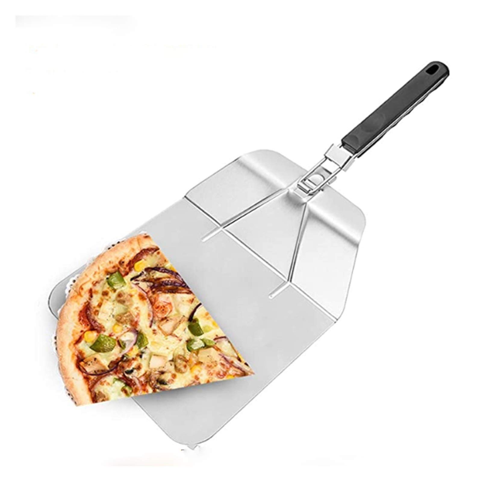 Łopata do pizzy Łopata do pizzy ze stali nierdzewnej Łopata do pizzy ze składanym uchwytem, antypoślizgowa łopatka do pizzy do pieczenia domowej pizzy i chleba