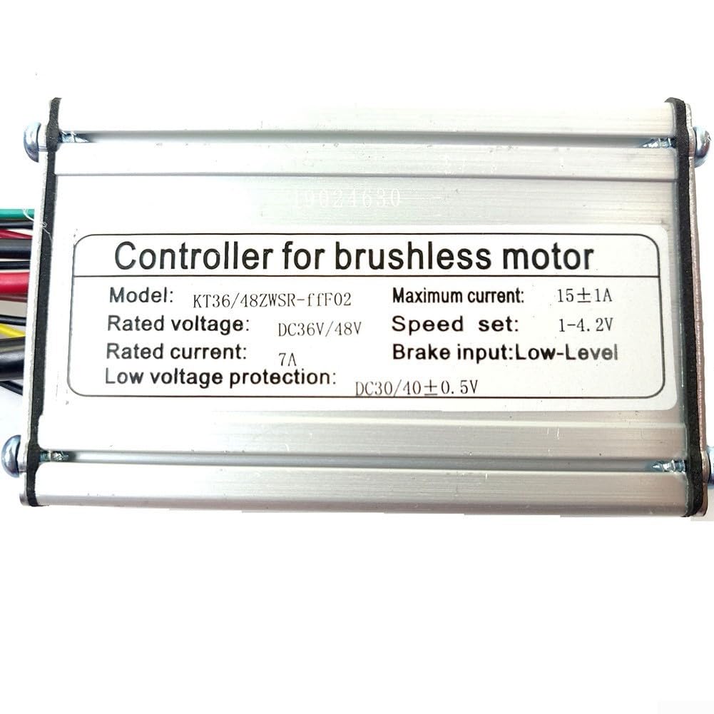 Controlador sin escobillas, 36V/48V 250W Controlador de motor sin escobillas Controlador de onda sinusoidal para bicicleta eléctrica Scooter