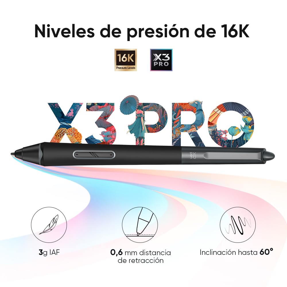 XPPEN Deco Pro MW Gen2 Tableta Gráfica Dibujo Digital Bluetooth con Lapiz X3Pro de 16k Niveles de Presión, Tableta de Dibujo con Teclas Expresas Inalámbrica (9”x6”)