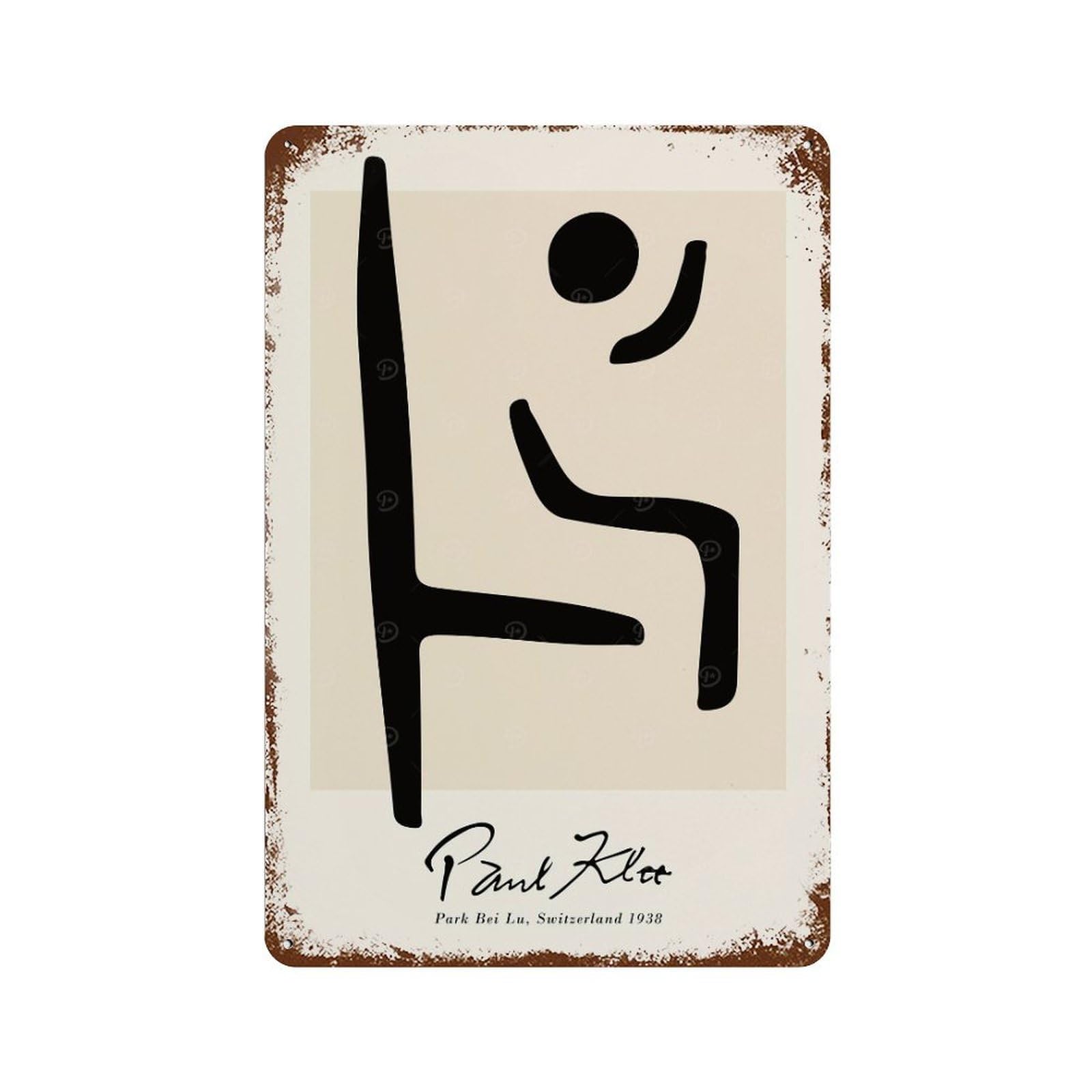 Decorative Tin Sign with Paul Klee Park Bei Lu Design 11.8"x7.9", for Basement, Hobby Room And Garage Decor, Farmhouse Wall Decor