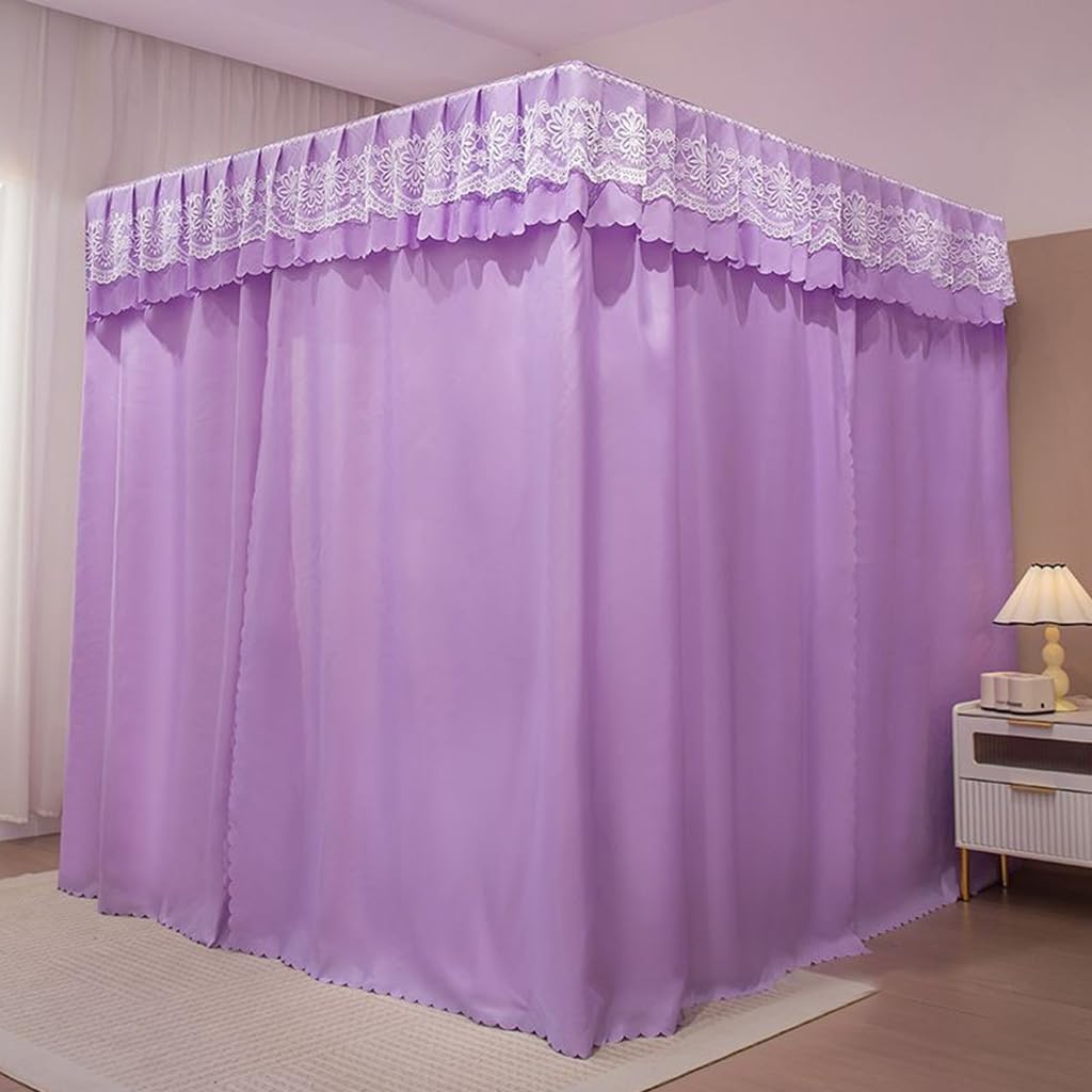 Fabric Bed Drapes Mesh Protection Canopy Shielding Netting,(Bed Tents, Canopy Bed Curtains - 4 Corner Post Bed Curtains Twin/Full/Queen/King Bed Curtains Drapes Bed Canopy for Adults & Girls