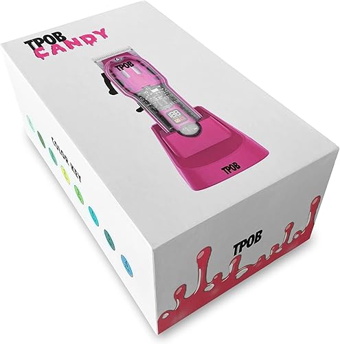 Vista 5 de TPOB Slime 2 Candy Edition Barber Hair Clippers for Men 6800 RPM with Matte Pink Case and Taper Blade