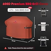 Vista 22 de Comnova - Cubierta para parrilla de 55 pulgadas, cubierta de gas 600D para parrilla al aire libre, resistente e impermeable, Weber, Char-Broil