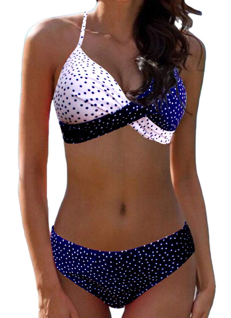 Yutdeng Bikini Mujer Triangulo Brasileños Push Up Halter Talla Grande Color Establece Tanga Trajes de Baño Bañadores Mujer Natacion Biquini Mujer Ropa Playa Dos Piezas