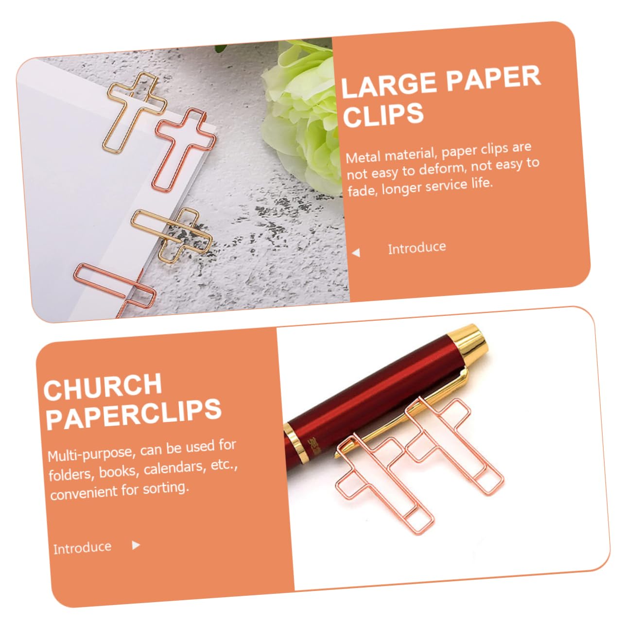 10pezzi Graffette Forma Di Croce Metallo Clip Per Documenti Creative e Forniture Per Ufficio Per Scrapbooking e Organizzazione Di Documenti