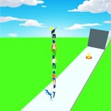 Jumping over the different obstacles