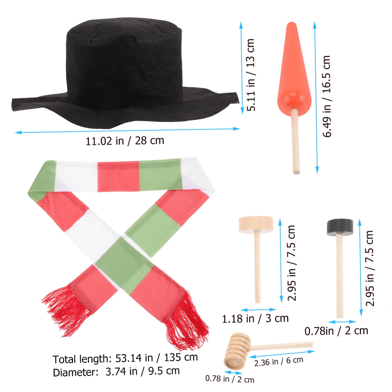 IMIKEYA 3 Sätze DIY Schneemann Dekorationsset Als Schneemann DIY Zubehör Schneemann, Der Stütze Verziert Weihnachtsschneemann Dekorationsset Weihnachts-schneemann-bausatz Hölzern