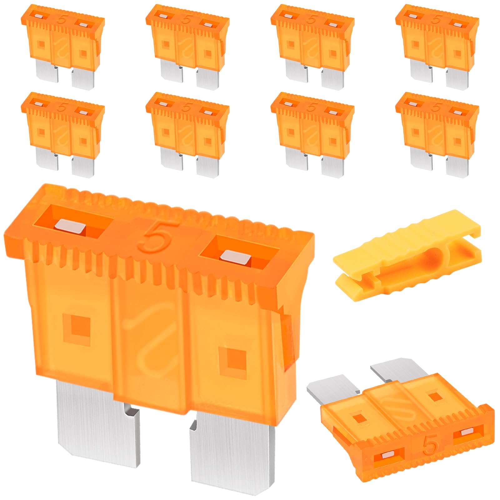 JatilEr Car Fuses Mini Blade 5 Amp, Mini Blade Fuses 10 Pcs, Automotive Replacement Fuses, Automotive Tools with 1 Fuse Puller for Car/Rv/Truck/Motorcycle/Boat — view 14