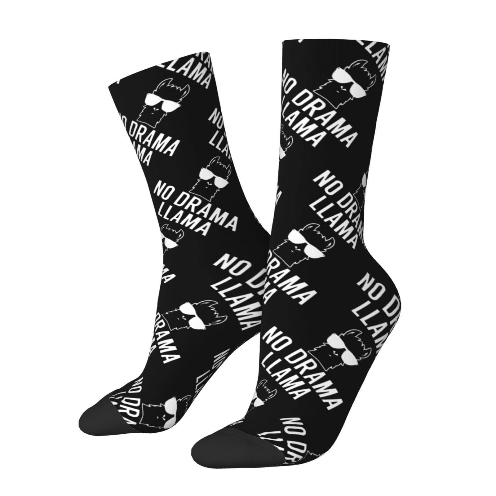Lawenp No Drama Llama Socks, Funny Novelty Crew Socks Gift for Men Women Teen
