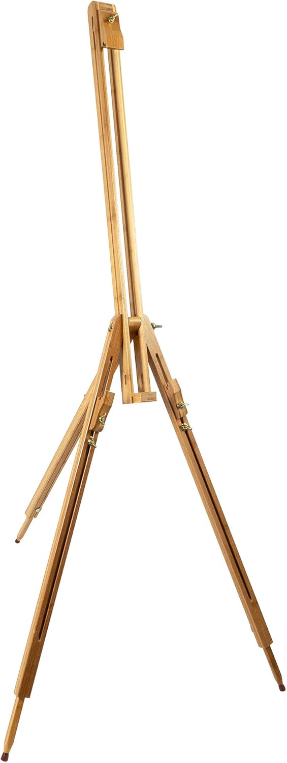 Pacific Arc Field Bamboo Professional Foldable Studio Easel, 41 Inch Canvas Size for Watercolors, Painting, Drawing, Sketching, and Display