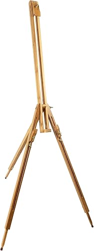 Pacific Arc Caballete de estudio plegable profesional de bambú de campo, tamaño de lona de 41 pulgadas para acuarelas, pintura, dibujo, bocetos y