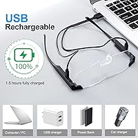 Vista 3 de SKYWAY Lupa con luz, 160% luz LED, recargable con lupa para leer pasatiempos y trabajo cerrado, manos libres